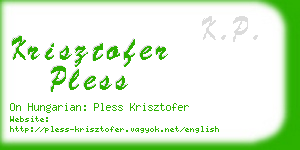 krisztofer pless business card